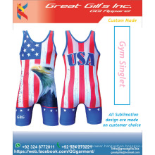 Logo printed Various colors and singlet for USA Flag / USA Flag Sublimation Singlet